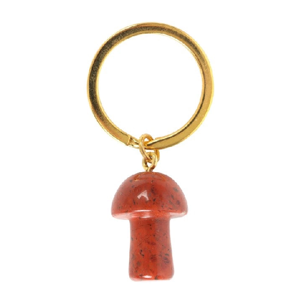 Gemstone Mushroom Keyring | Red Jasper