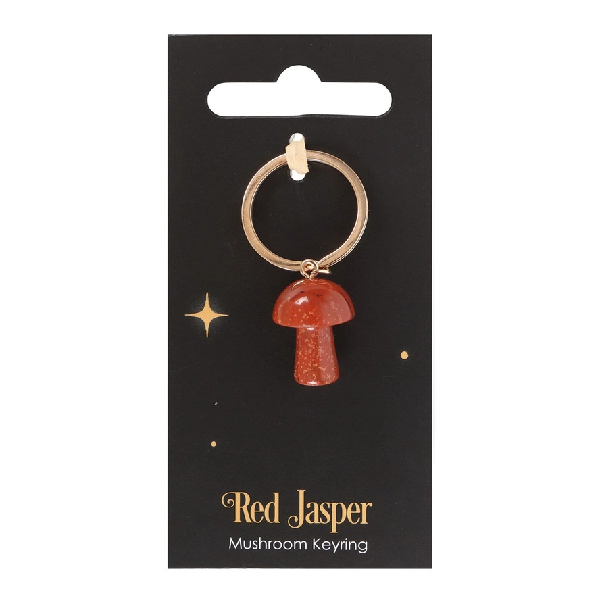 Gemstone Mushroom Keyring | Red Jasper