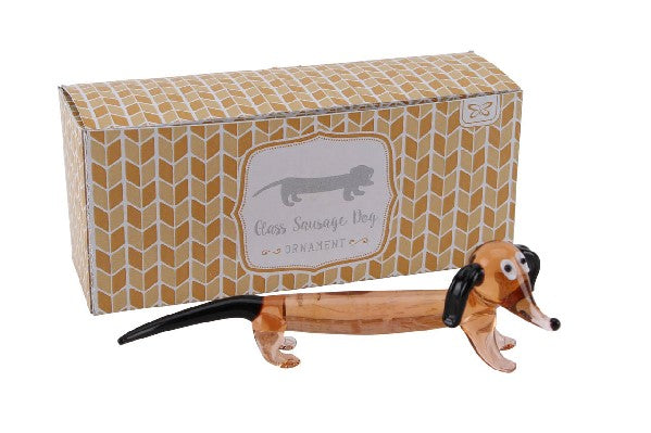 Glass Sausage Dog Figurine