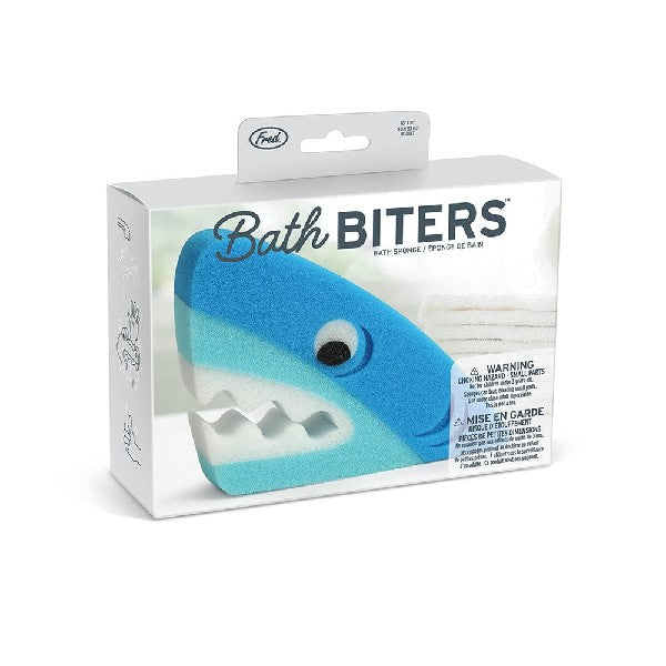 cute bath sponge in the shape of a shark head