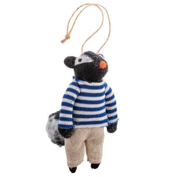 Hipster Skunk Felt Ornament