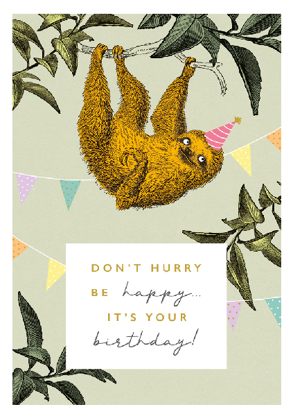 Sloth Birthday Card