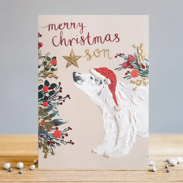 Son Polar Bear Christmas Card