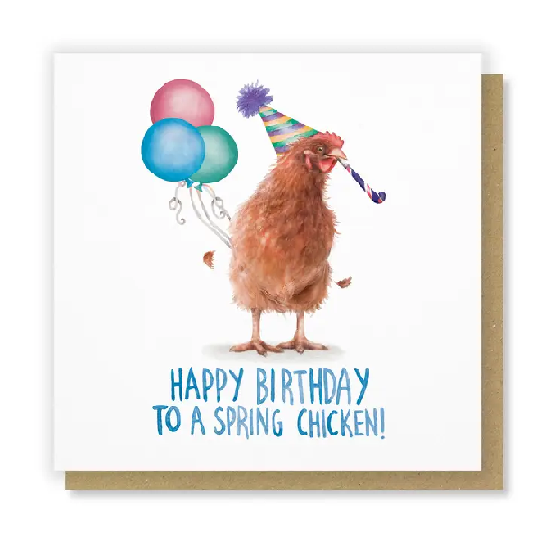 Spring Chicken Birthday Card