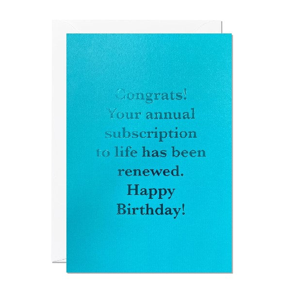 Annual Subscription Birthday Card