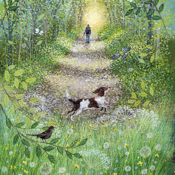Summer Woodland Walk Blank Art Card