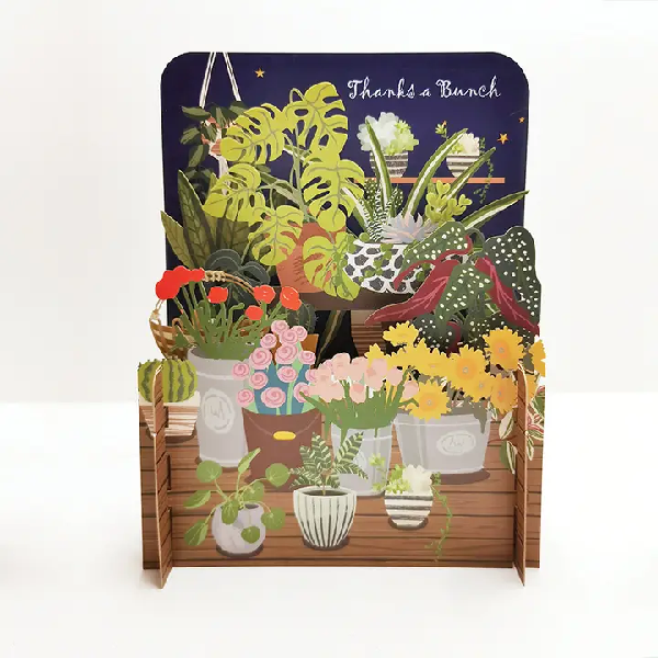 Plants Miniature World Pop Up Thank You Card