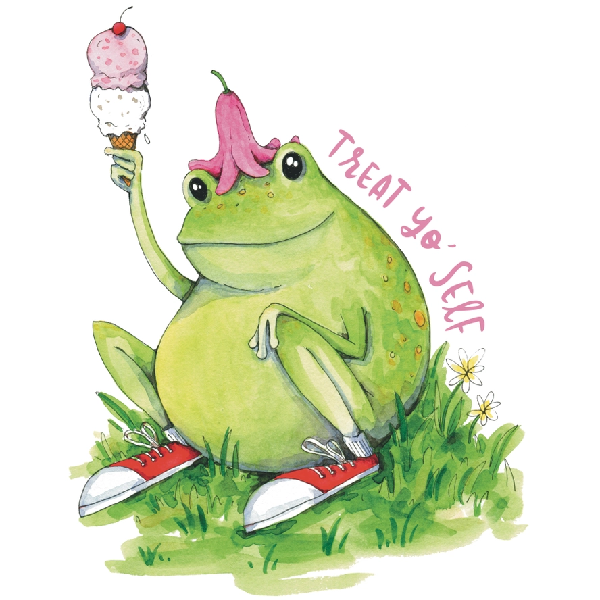 Treat Yo'Self Frog Sticker