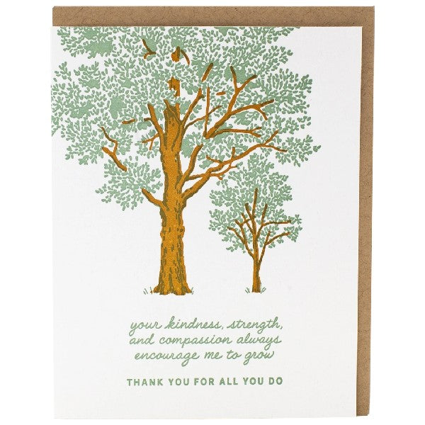 Tree And Sapling Thank You Card