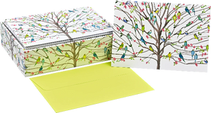 Tree Of Budgies Blank Notecards