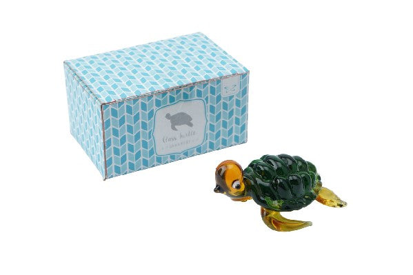 Glass Green Turtle Figurine