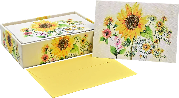 Watercolour Sunflower Blank Notecards