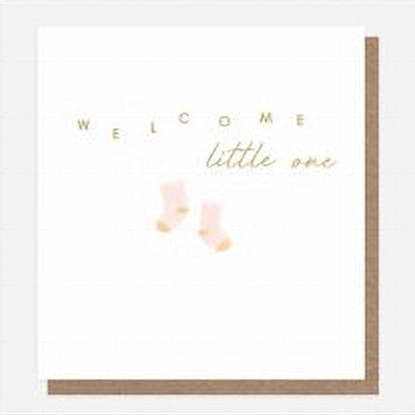 Welcome Little One Pink Baby Card