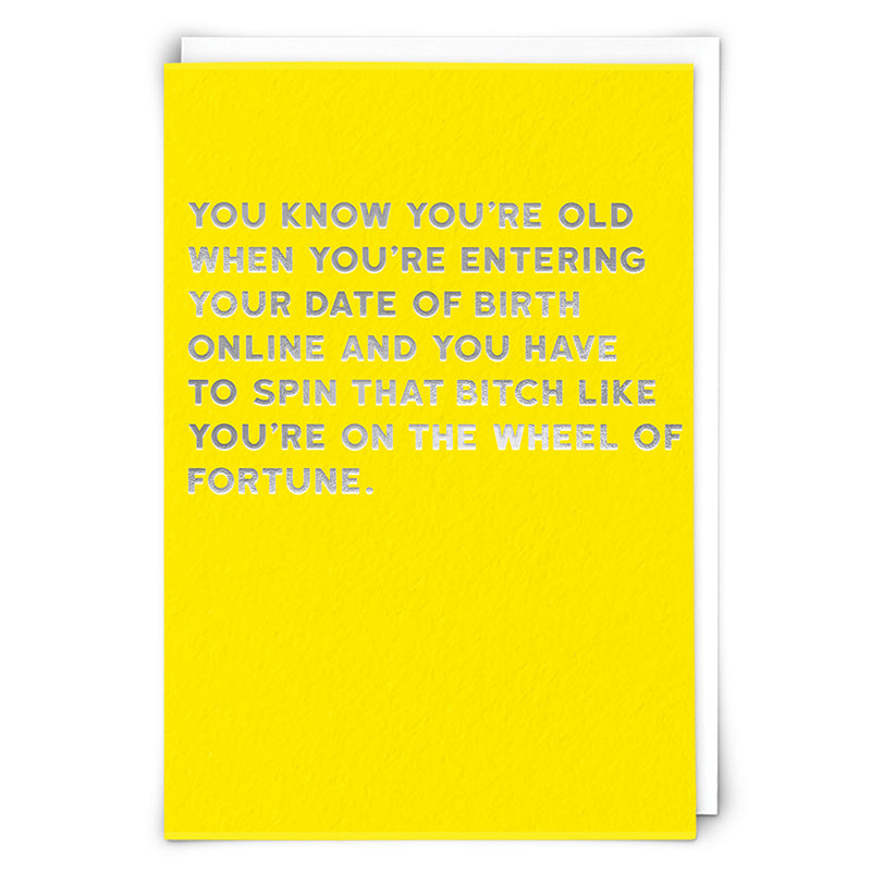 Wheel Of Fortune Blank Humour Card