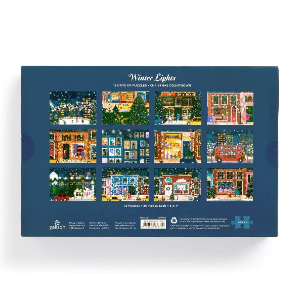 Galison Advent Puzzle | Winter Lights: 12 Days Of Puzzles