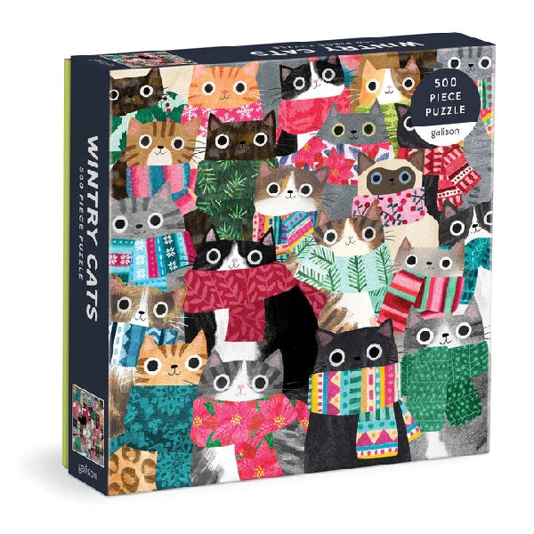 Galison 500 Piece Puzzle | Wintry Cats