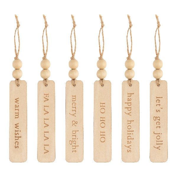 Engraved Wood Gift Tags | Set of 6