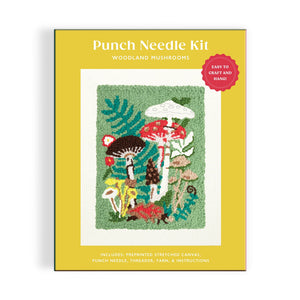 Galison Punch Needle Kit | Woodland Mushrooms
