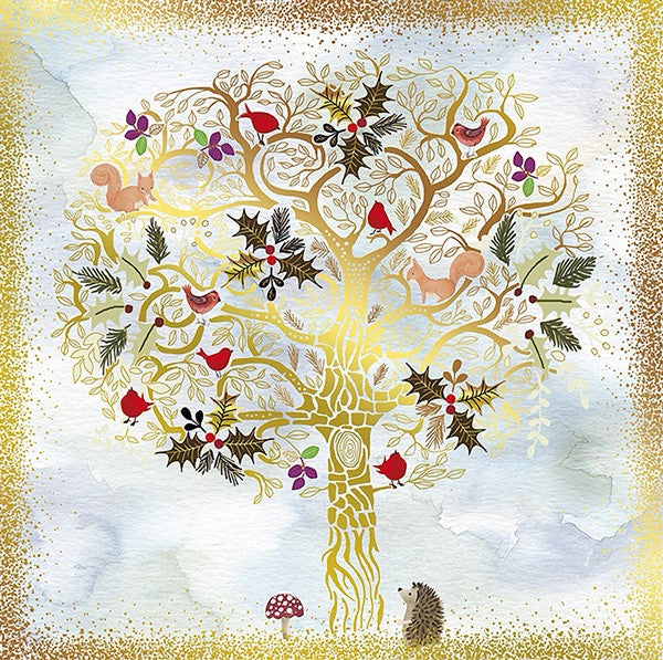 Festive Woodland Tree Blank Holiday Card