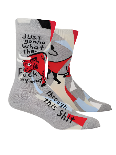 Blue Q Men's Crew Socks | WTF My Way Through