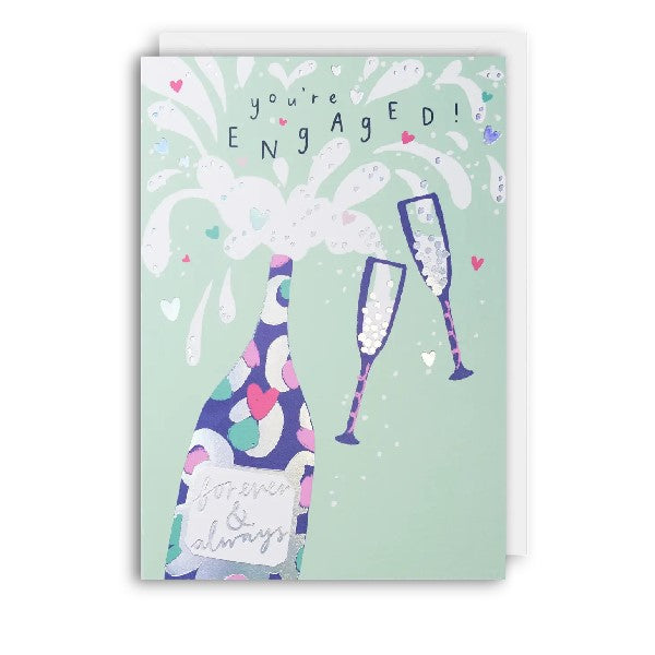 Champagne Bottle Engagment Card