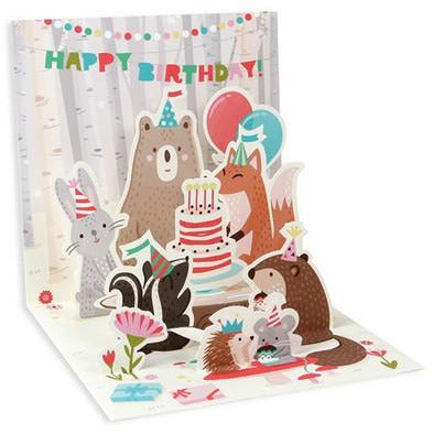 Woodland Animals Pop-Up Birthday Card