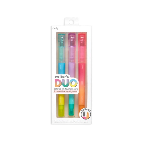 Ooly Fountain Pen Set | Writer's Duo 2-in-1 Fountain Pen + Highlighter