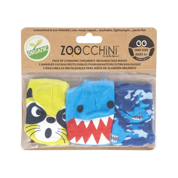 Zoochini Children's Face Masks - Shark Set of 3