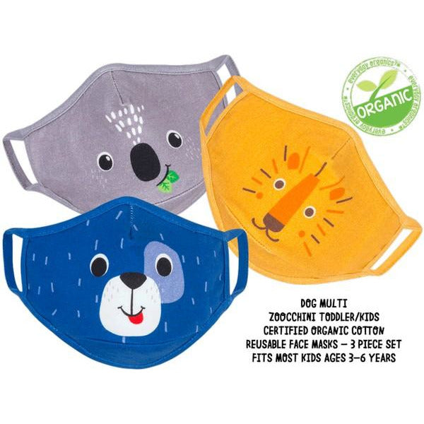 Zoochini Children's Face Masks - Dog Set of 3