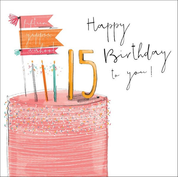 15 Pink Cake Birthday Card