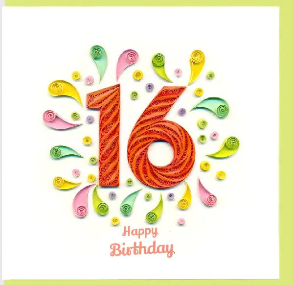 16th Birthday Card Quilling Card