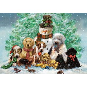 Dog With Snowman - 4780