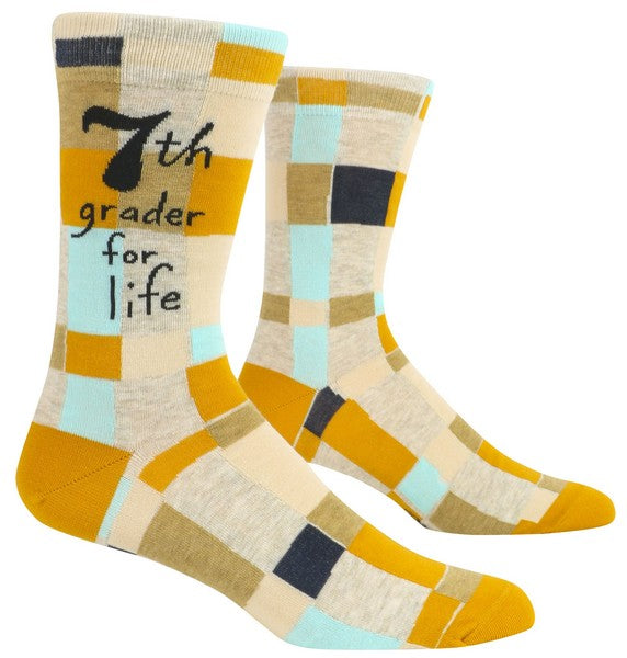 Blue Q 7th Grader For Life Men's Crew Socks