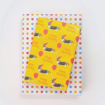 Wrappily Eco Gift Wrap | Basset Hound Balloon