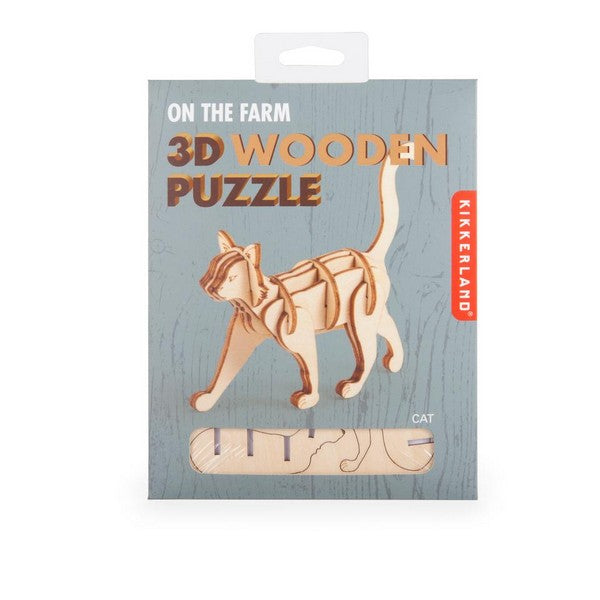 3D Wooden Puzzle - Cat