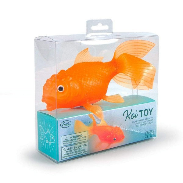orange plastic koi fish in its packaging