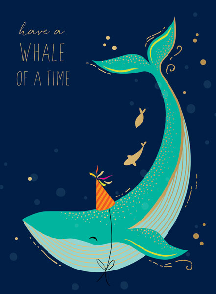 Small Whale Birthday Card