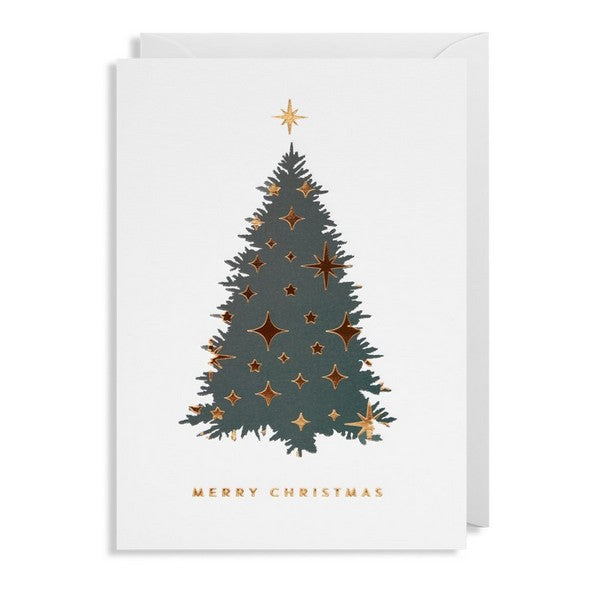 Tree with Gold Ornaments Christmas Card