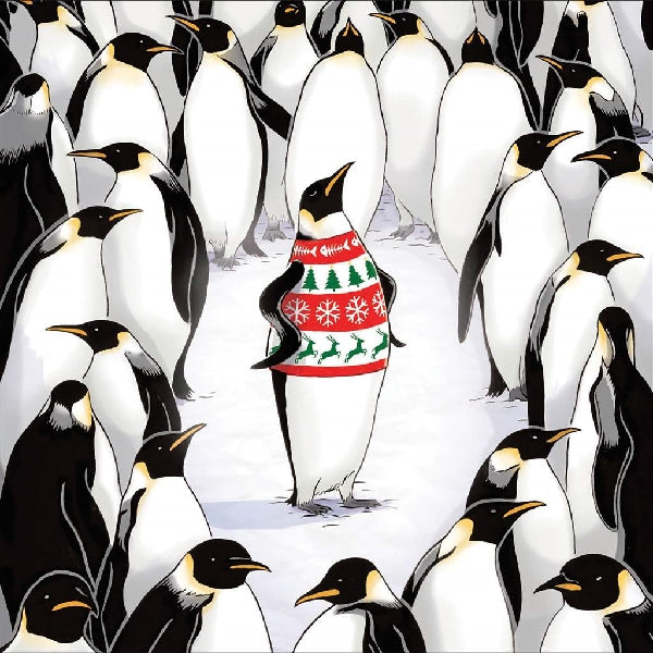 Superstar Penguin Christmas Card