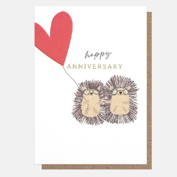 Floating Love Hedgehogs Anniversary Card