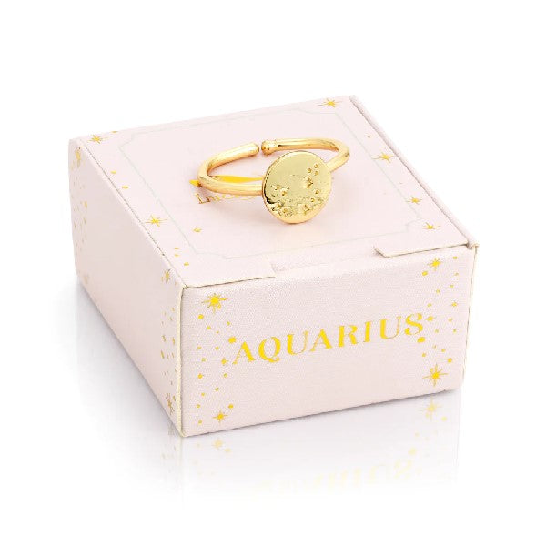 Lucky Feather Zodiac Signet Ring