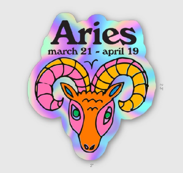 Ash & Chess Horoscope Sticker | Aries