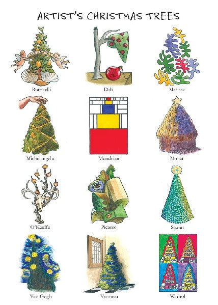 Artist's Christmas Trees Card
