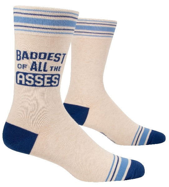 Blue Q Men's Crew Socks | Baddest Of Asses