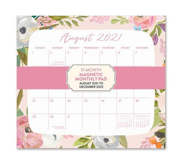 2021-2022 | 17 Month | Monthly Magnetic Pad - Bella Flora