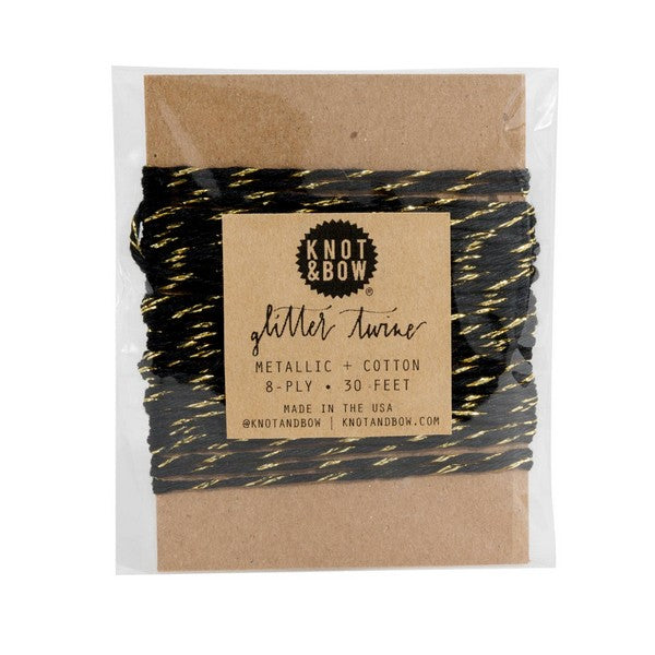 Gold Black - Glitter Twine