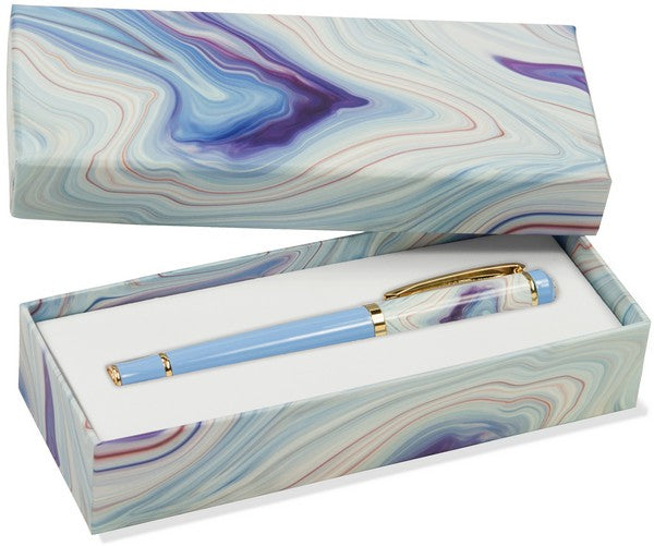 Blue Agate Roller Ball Pen