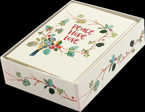 Bluebird And Berries Boxed Holiday Cards