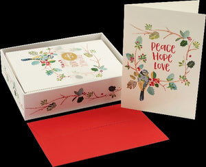 Bluebird And Berries Boxed Holiday Cards