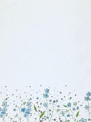 Blue Flowers Stationery Set